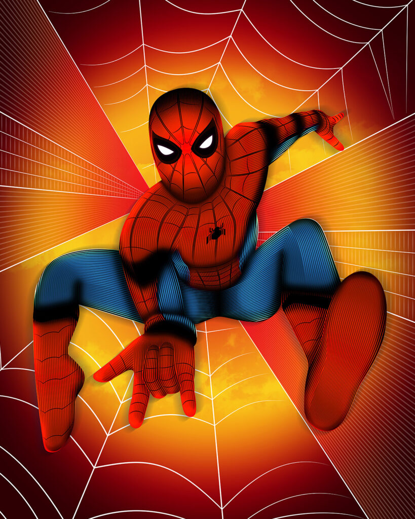 Spider-Man Webbing Art | Universal Studios Illustration