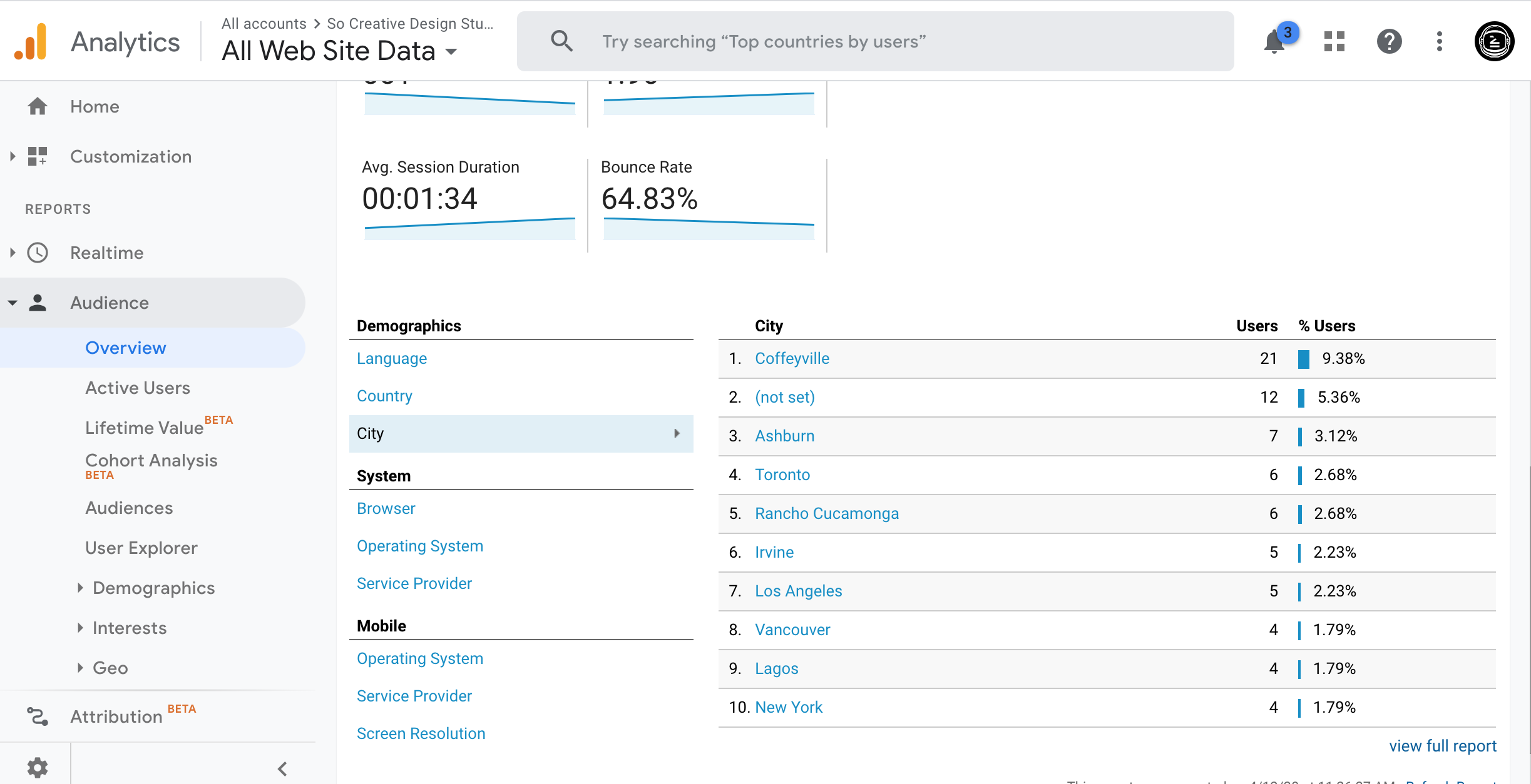 google analytics for beginners audience