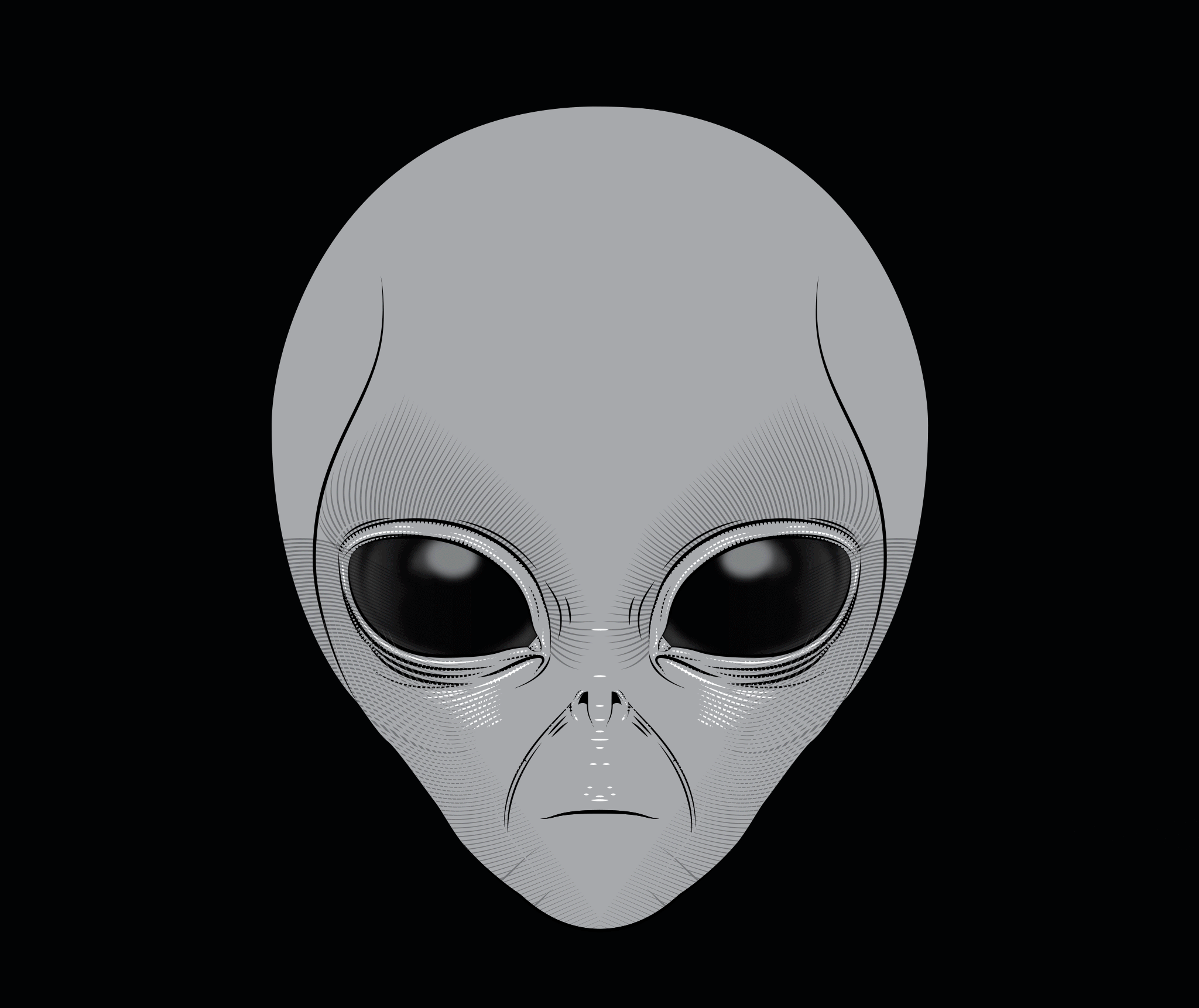 Contact Alien Art Illustration Crosshatch Process