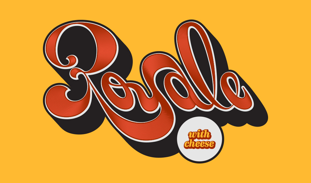 Pulp Fiction Art Tribute | Royale With Cheese Lettering