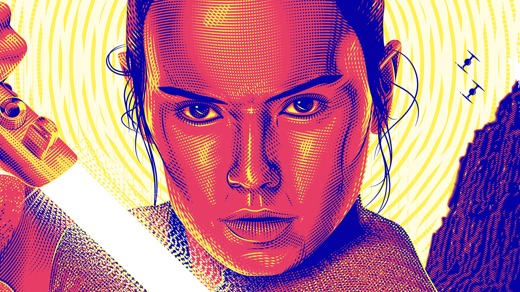 Star Wars Art Illustration Rey - The_Last Jedi Zoom