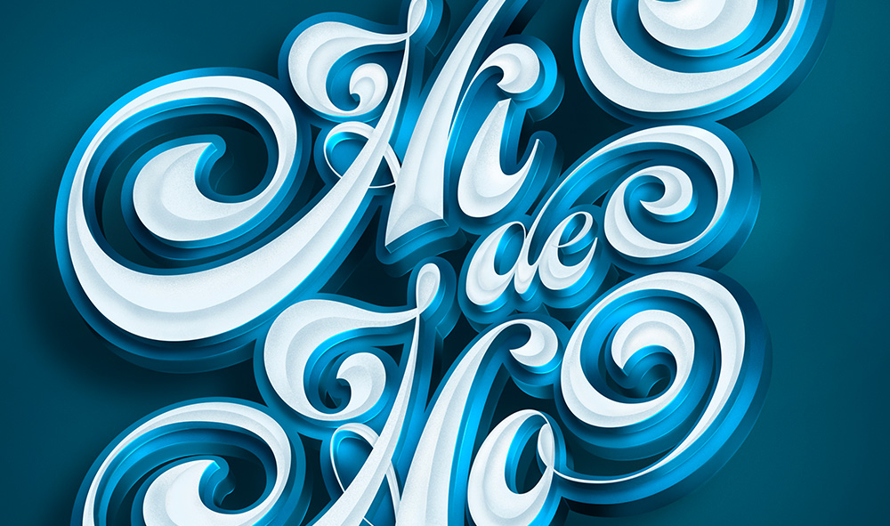 Hi-De-Ho Lettering - Jack White Inspired Beautiful Blue Script - Featured