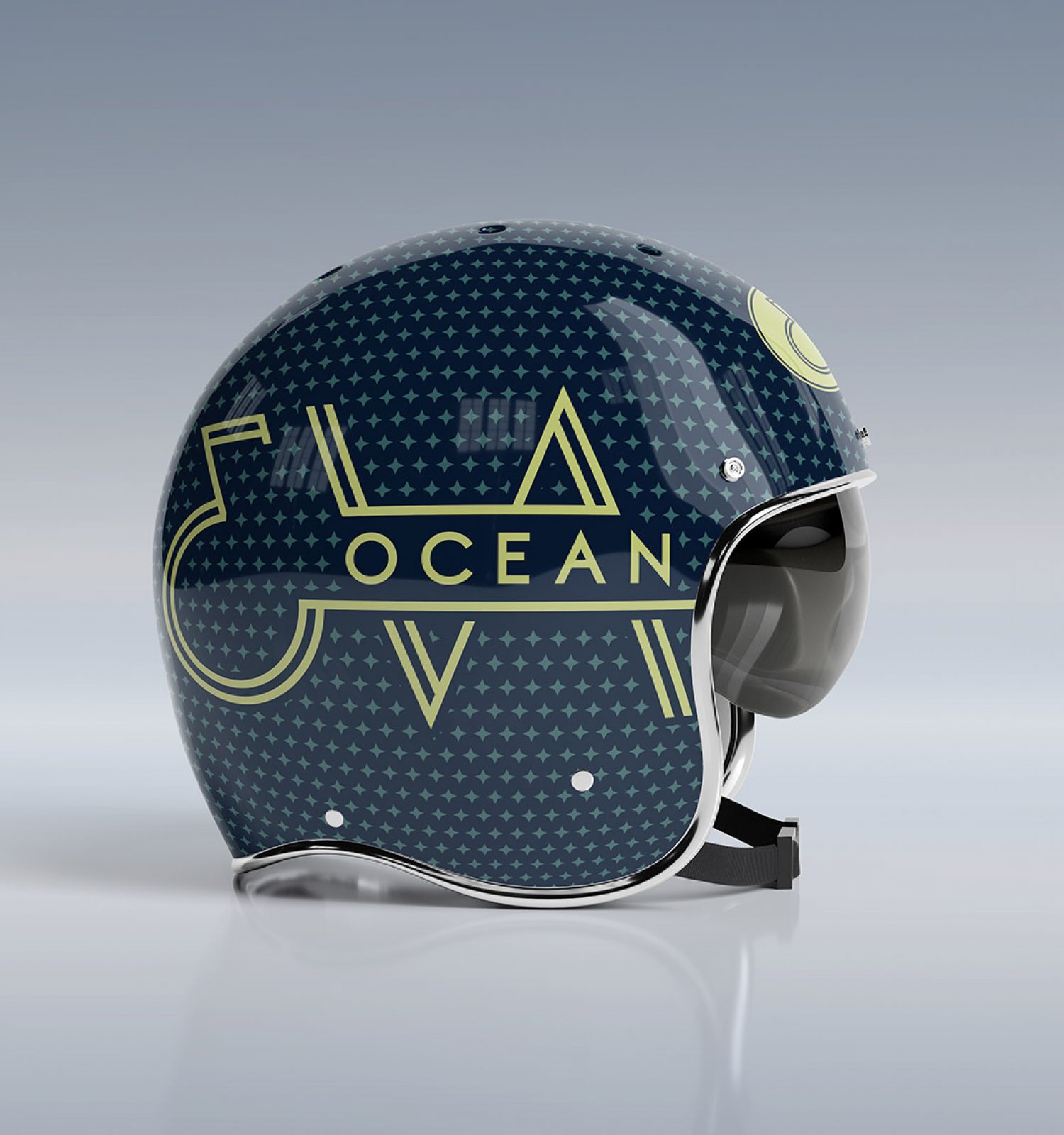 Eva Ocean Musician Branding Logo Motorcycle Helmet